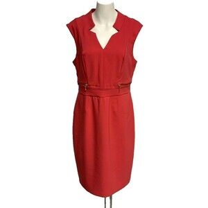 Worthington Women's Sheath Dress Sleeveless Melon Size 14